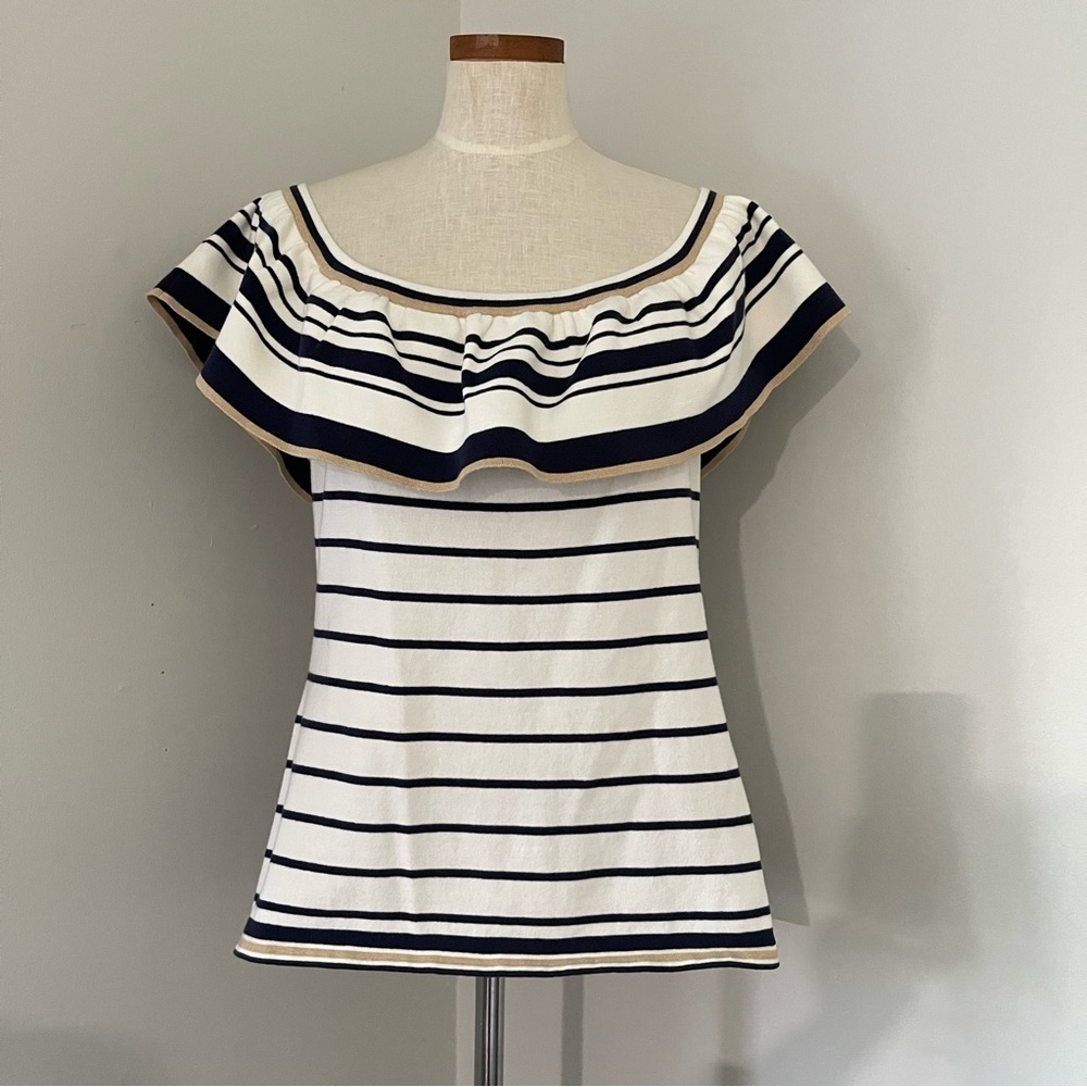 Lilly Pulitzer Perelle Sweater stripe off the shoulder top XL NWT